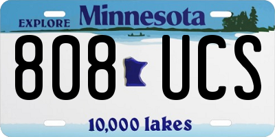 MN license plate 808UCS