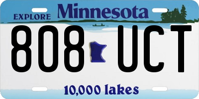 MN license plate 808UCT