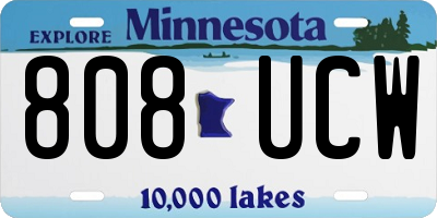 MN license plate 808UCW