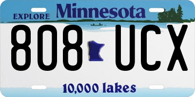 MN license plate 808UCX