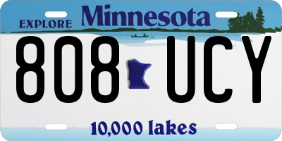 MN license plate 808UCY