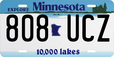 MN license plate 808UCZ