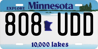 MN license plate 808UDD