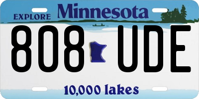 MN license plate 808UDE