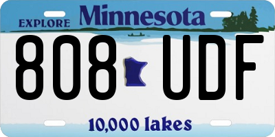 MN license plate 808UDF