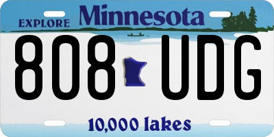 MN license plate 808UDG