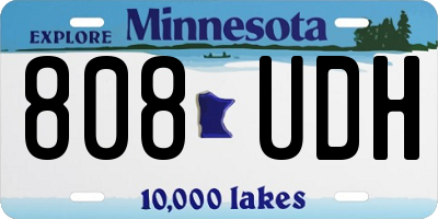 MN license plate 808UDH