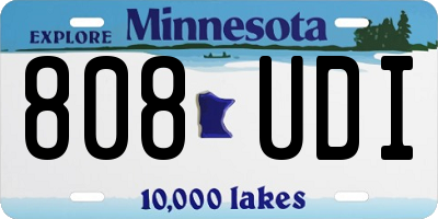 MN license plate 808UDI