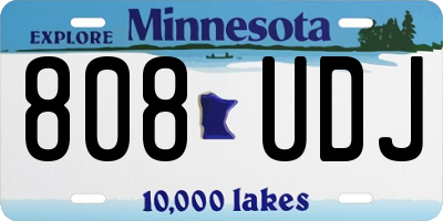 MN license plate 808UDJ