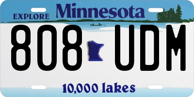 MN license plate 808UDM