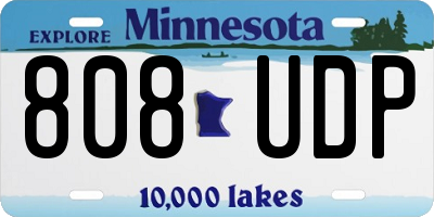 MN license plate 808UDP