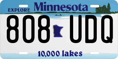MN license plate 808UDQ