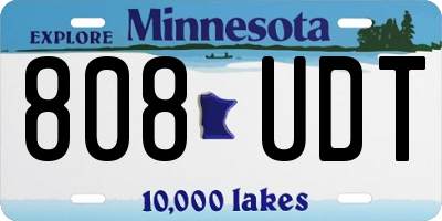 MN license plate 808UDT