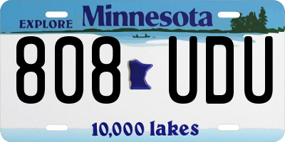 MN license plate 808UDU