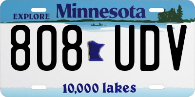 MN license plate 808UDV