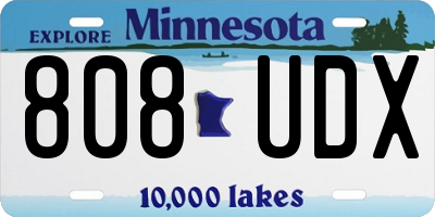 MN license plate 808UDX