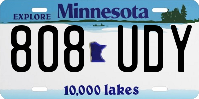 MN license plate 808UDY