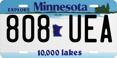 MN license plate 808UEA