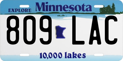 MN license plate 809LAC