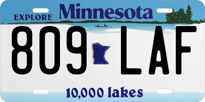 MN license plate 809LAF