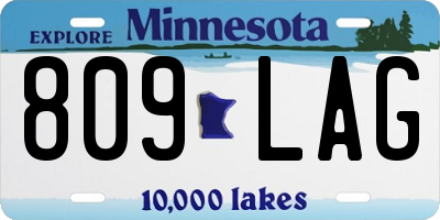 MN license plate 809LAG