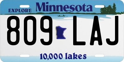 MN license plate 809LAJ