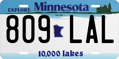 MN license plate 809LAL