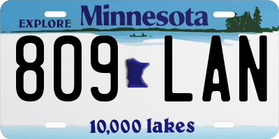 MN license plate 809LAN