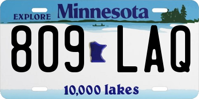 MN license plate 809LAQ