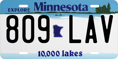 MN license plate 809LAV