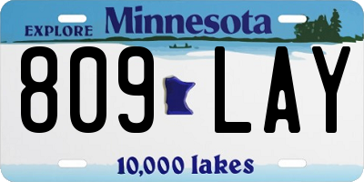 MN license plate 809LAY