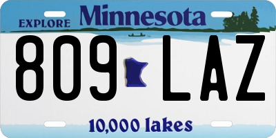 MN license plate 809LAZ