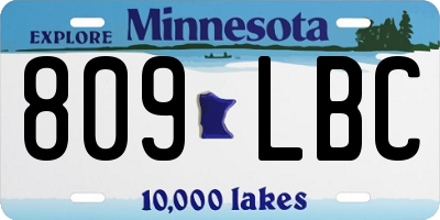 MN license plate 809LBC