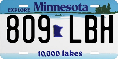MN license plate 809LBH