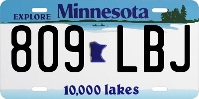 MN license plate 809LBJ