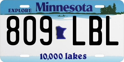 MN license plate 809LBL