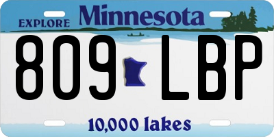 MN license plate 809LBP