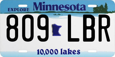 MN license plate 809LBR