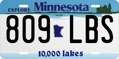 MN license plate 809LBS