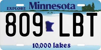MN license plate 809LBT