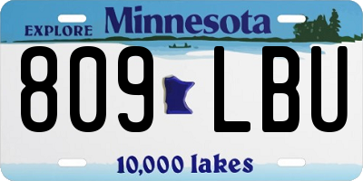 MN license plate 809LBU