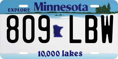MN license plate 809LBW