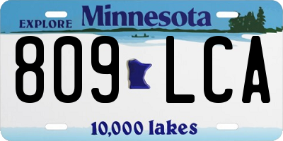 MN license plate 809LCA