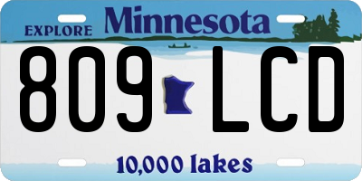 MN license plate 809LCD