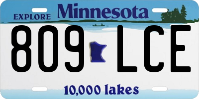 MN license plate 809LCE