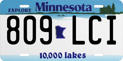 MN license plate 809LCI