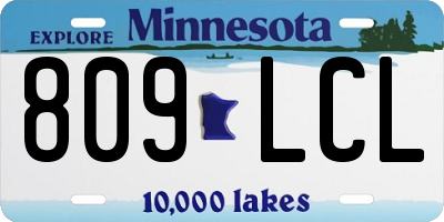 MN license plate 809LCL