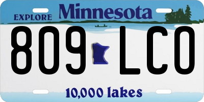 MN license plate 809LCO
