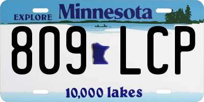 MN license plate 809LCP