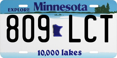 MN license plate 809LCT